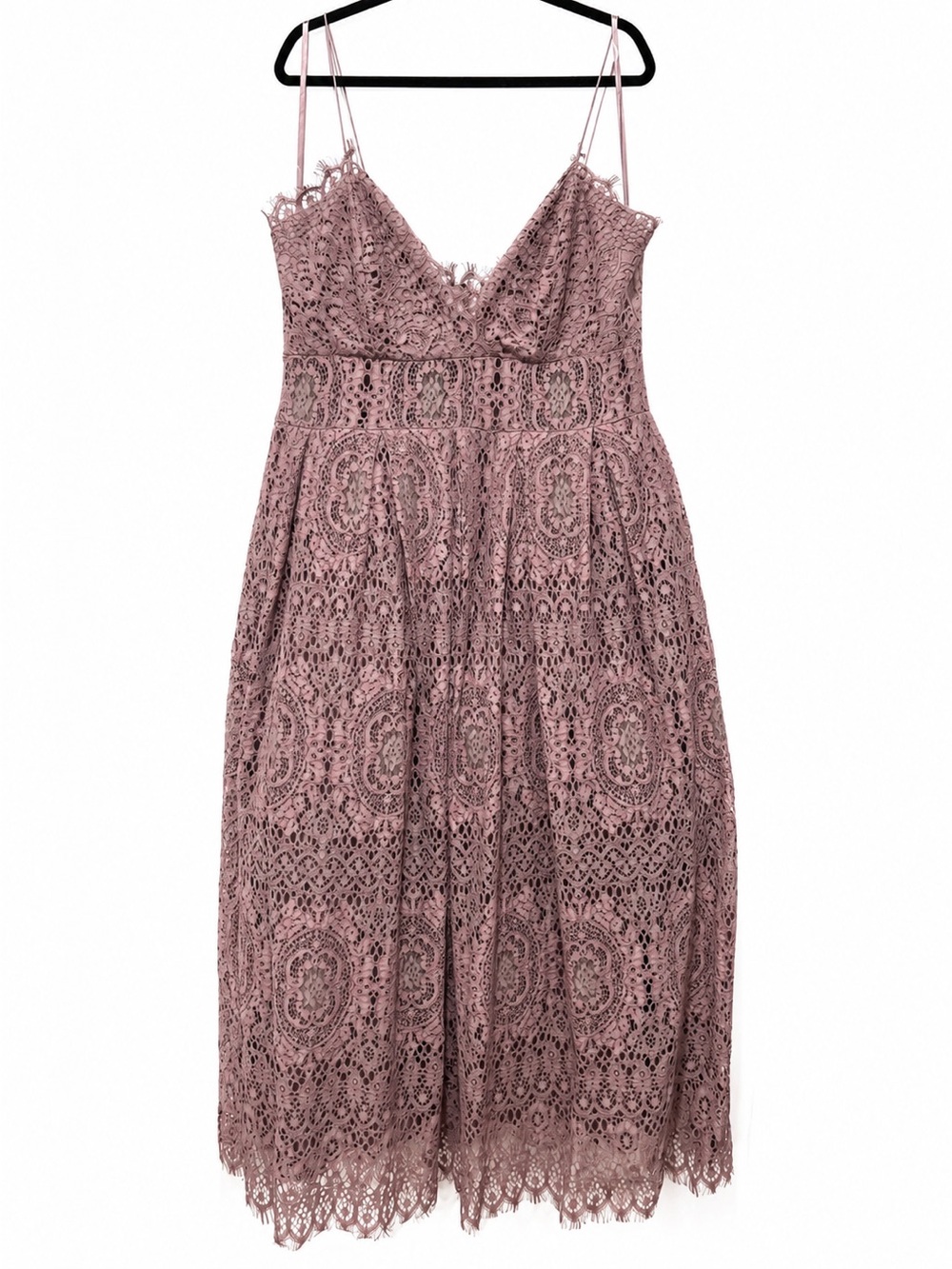 NWT ASOS Plus Size 16 Mauve Lilac Floral Lace Midi Dress Wedding Guest Boho